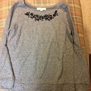 Loft Maternity decorative sweatshirt.